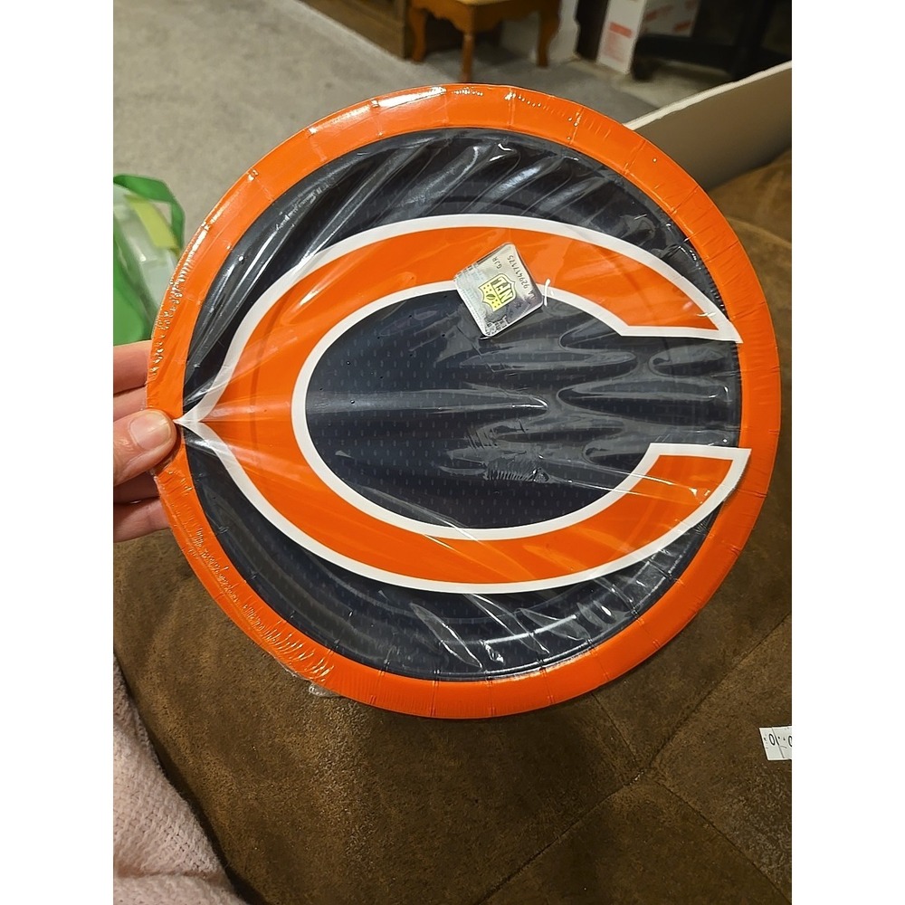 18pk Chicago Bears Party Paper Plates 9 Round Disposable NFL Football Sealed